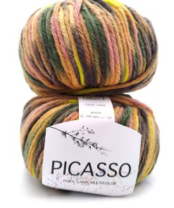 100gr. Picasso 100%Lana Beige/Marrone/Giallo Col. 2