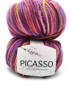 100gr. Picasso 100%Lana Viola/Fucsia Col. 4